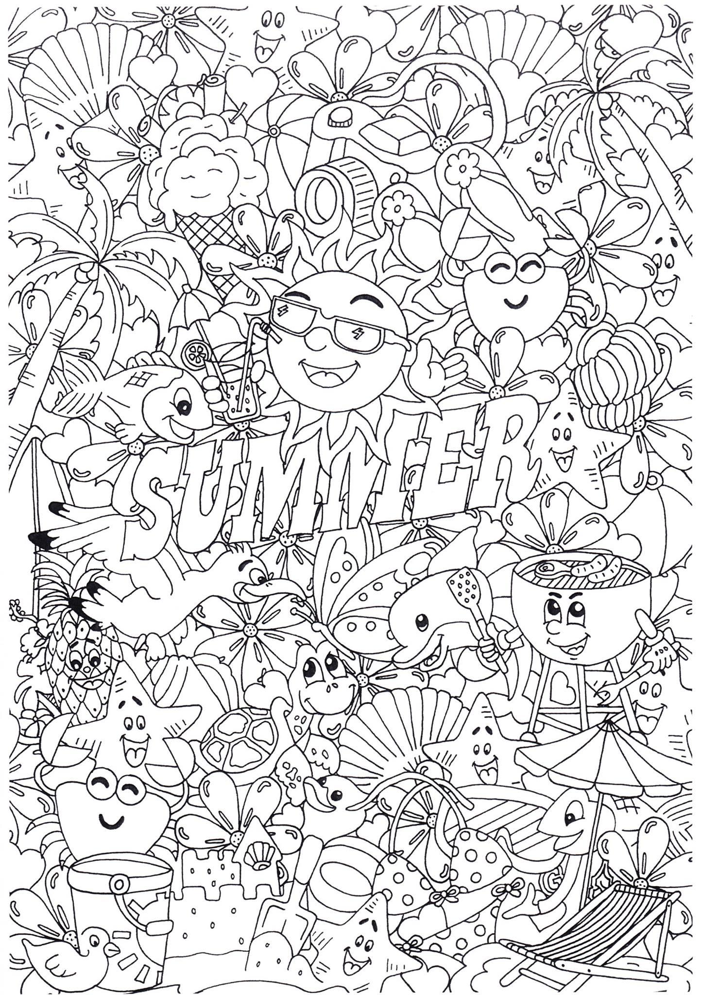 zomer Kleurplaat zomer