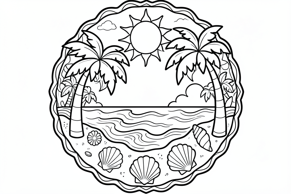zomer mandala Kleurplaat zomer mandala