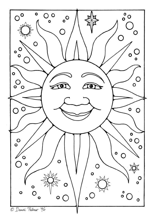 zon Kleurplaat zon