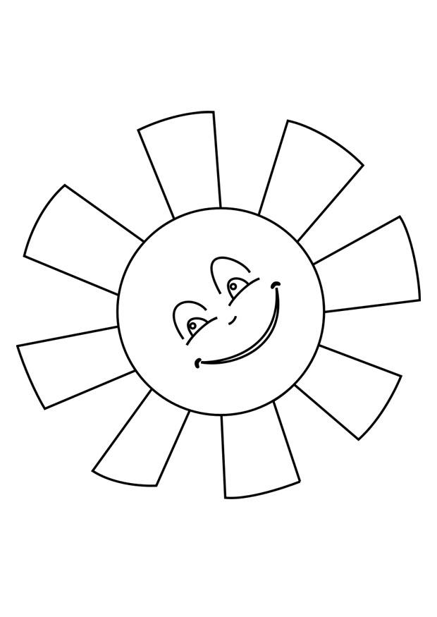 zon Kleurplaat zon