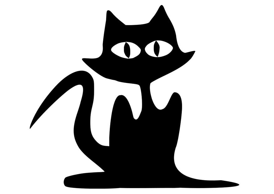 zwarte kat Kleurplaat zwarte kat