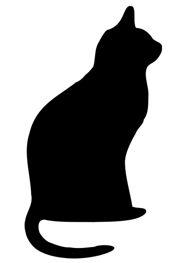 zwarte kat Kleurplaat zwarte kat