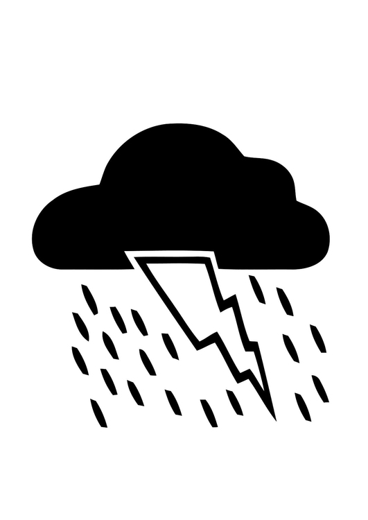 Kleurplaat 01a. onweer