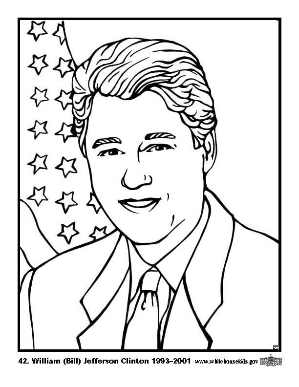 Kleurplaat 42 William (Bill) Jefferson Clinton