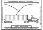 Kleurplaten Afval container truck