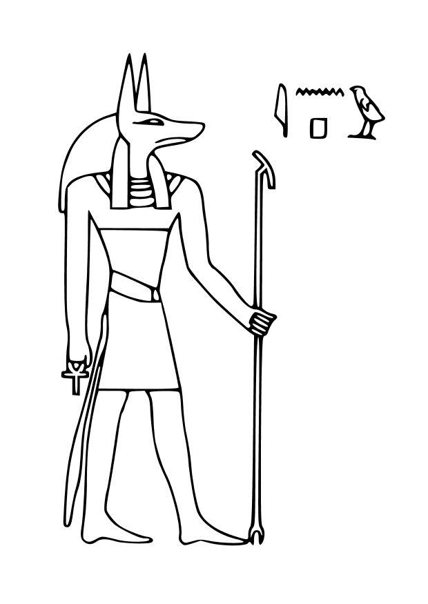 Kleurplaat Anubis