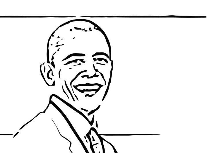 Kleurplaat President Barack Obama