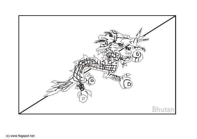 Kleurplaat Bhutan