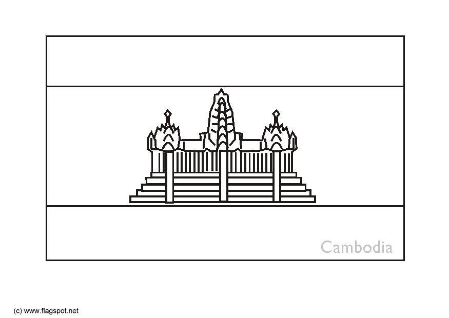 Kleurplaat Cambodja