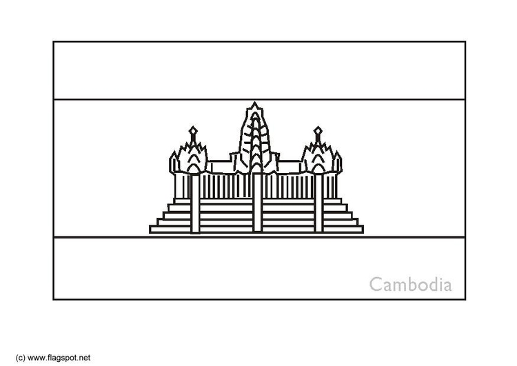 Kleurplaat Cambodja