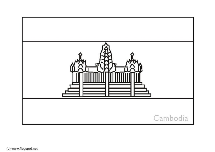 Kleurplaat Cambodja