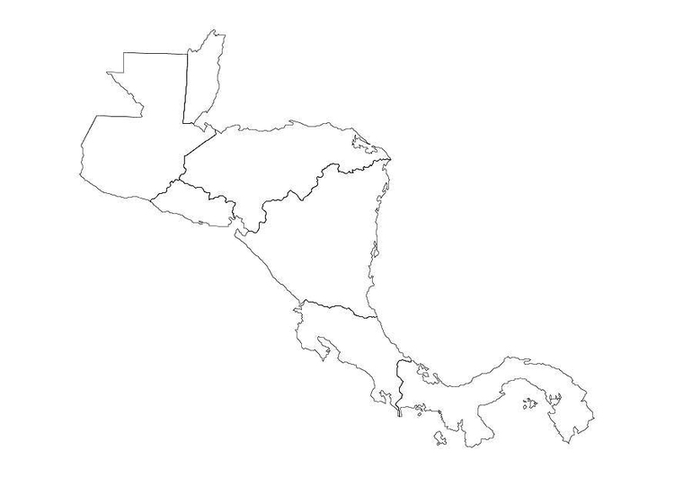 Kleurplaat Centraal Amerika