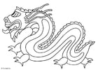 Kleurplaat Chinese draak