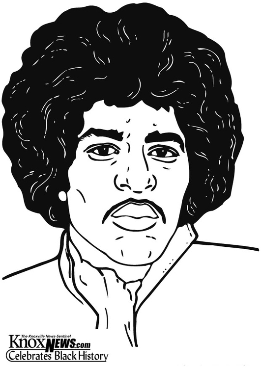 Kleurplaat Jimi Hendrix