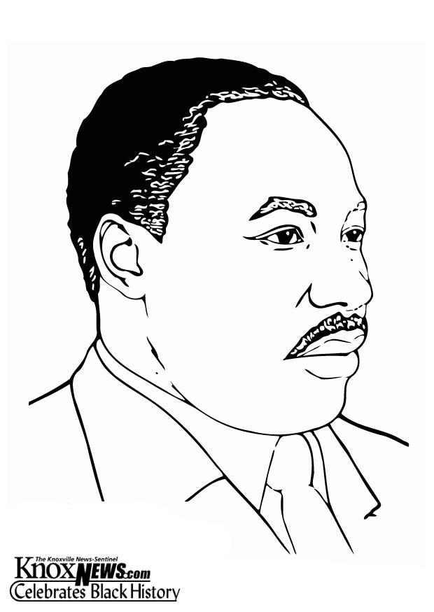 Kleurplaat Martin Luther King Jr