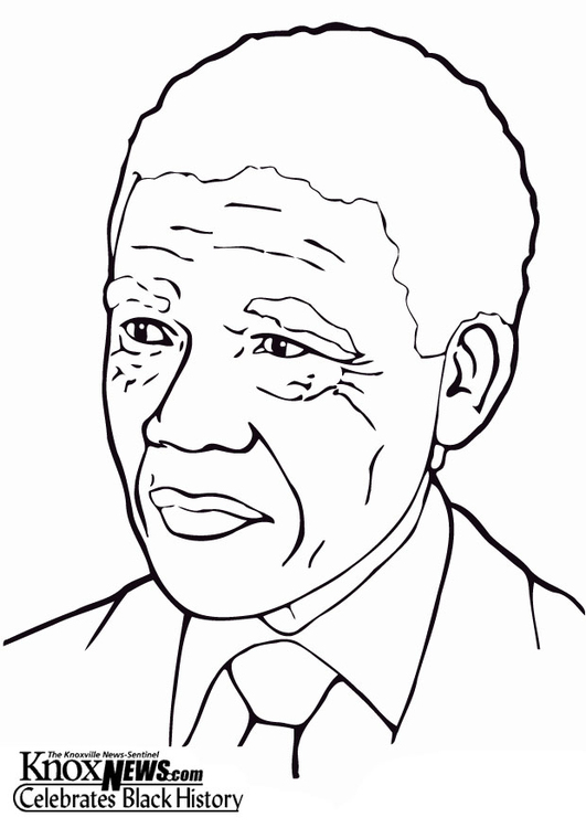 Kleurplaat Nelson Mandela
