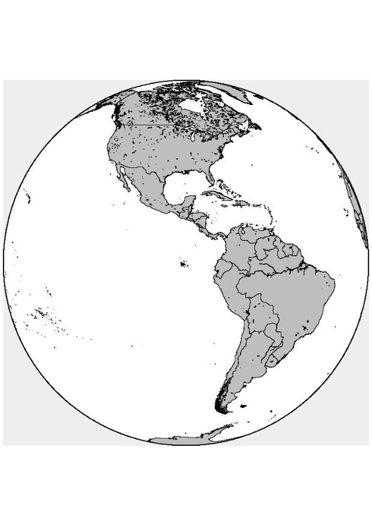 Kleurplaat Noord- en Zuid-Amerika