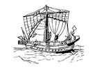 kleurplaat Romeinse boot