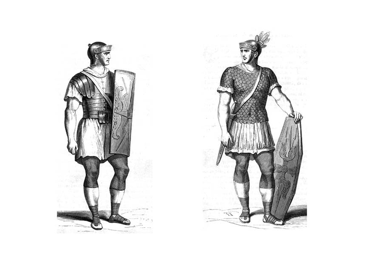 Kleurplaat Romeinse soldaten