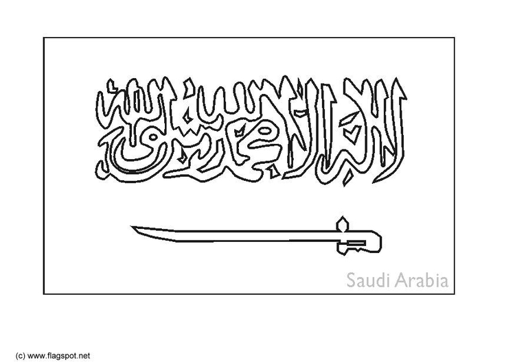 Kleurplaat Saudi Arabie