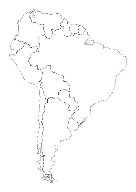 Kleurplaat Zuid Amerika