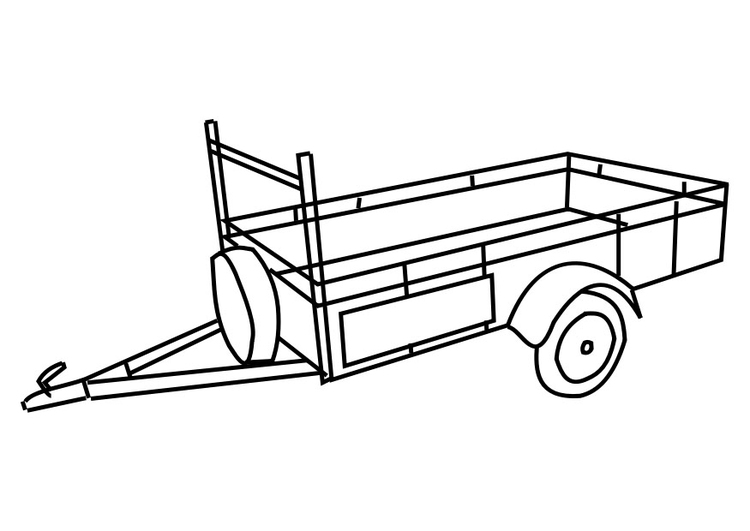 Kleurplaat aanhangwagen