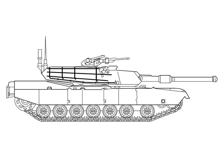 Kleurplaat Abrams tank