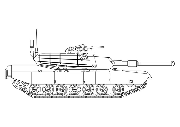 Kleurplaat Abrams tank