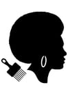 Kleurplaat Afrikaans vrouwenkapsel