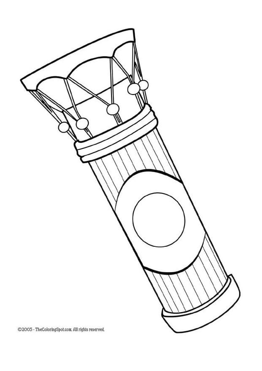 Kleurplaat Afrikaanse Drum