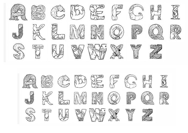 Kleurplaat alphabet