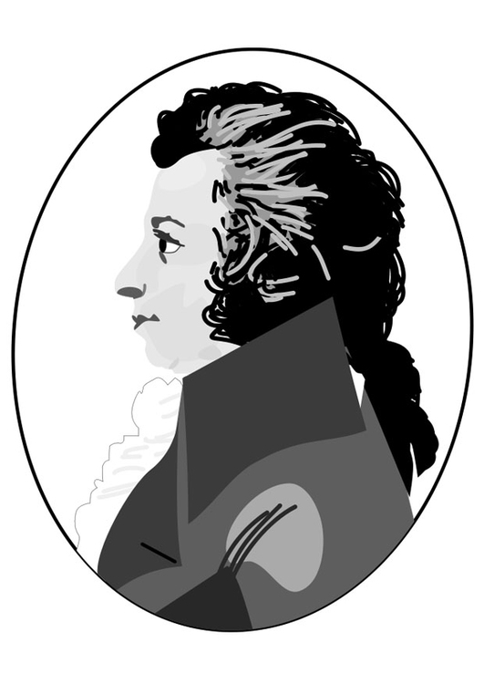 Kleurplaat Amadeus Mozart