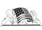 Kleurplaat Amerikaanse vlag