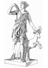 Kleurplaten Artemis, godin uit de Griekse mythologie