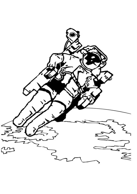 Kleurplaat astronaut