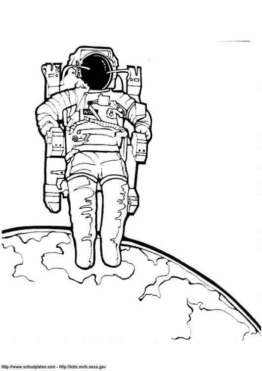 Kleurplaat astronaut