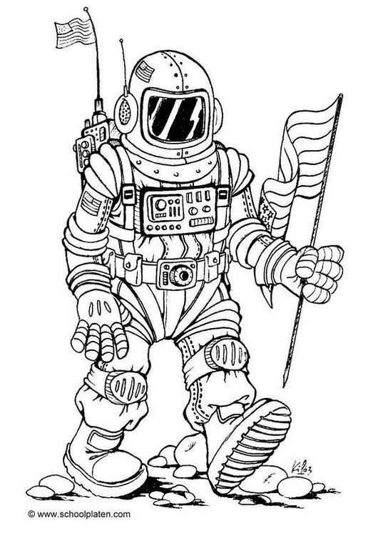 Kleurplaat astronaut