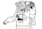 Kleurplaat astronaut