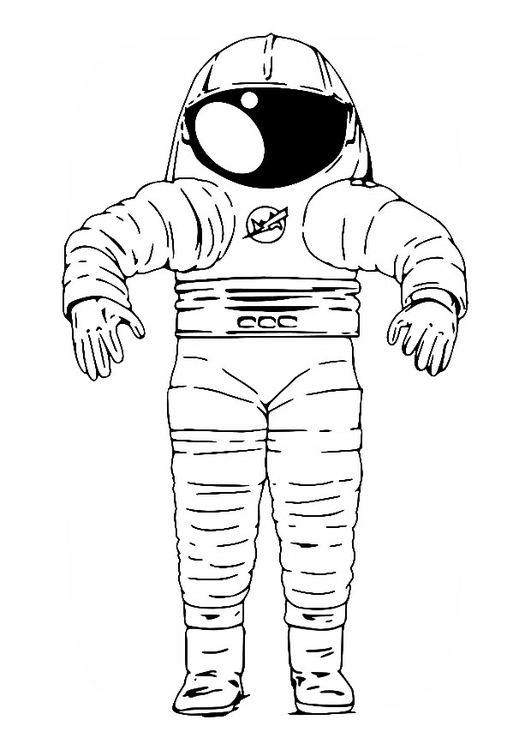 Kleurplaat astronautenpak 