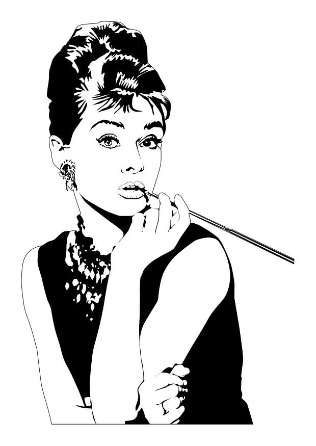 Kleurplaat Audrey Hepburn