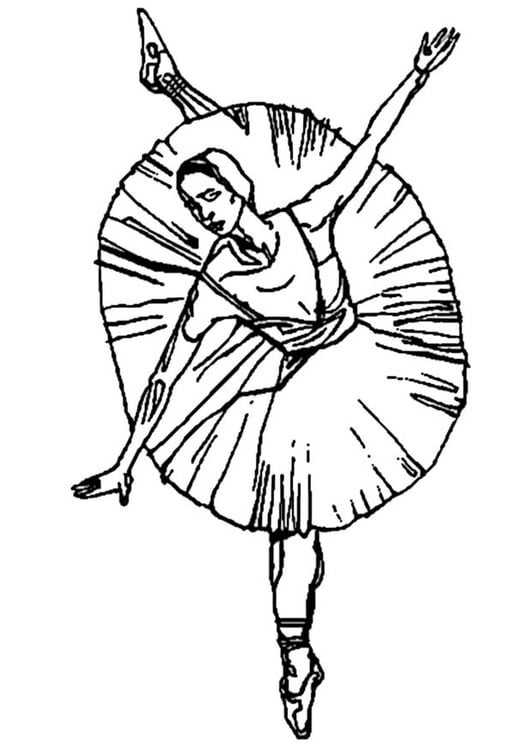 Kleurplaat ballerina - balet