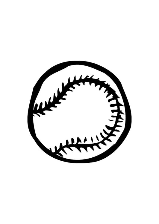 Kleurplaat baseball-bal