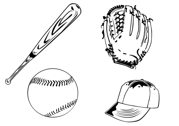 Kleurplaat baseball