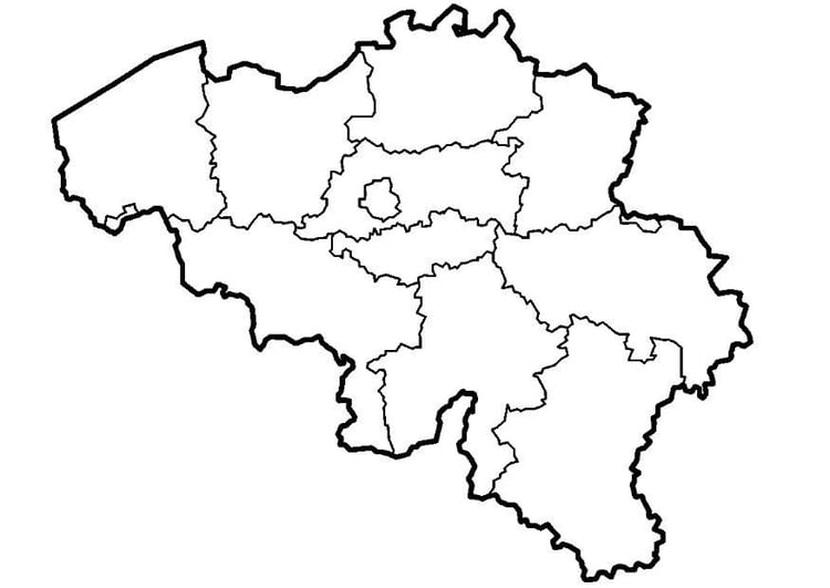 Kleurplaat BelgiÃ« - provincies