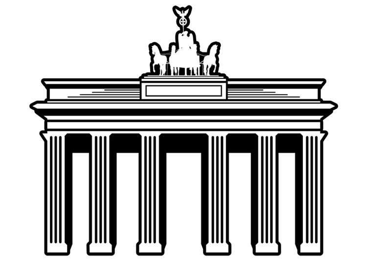 Kleurplaat Berlijn - Brandenbuger tor
