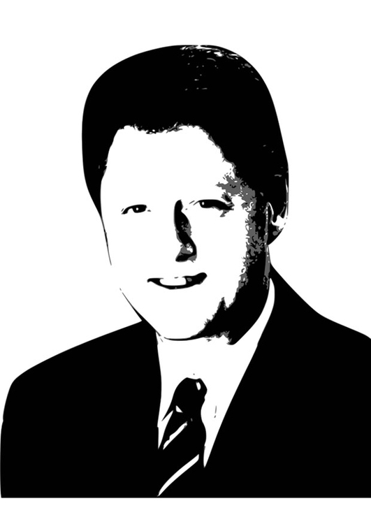 Kleurplaat Bill Clinton