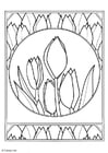 Kleurplaat Tulpen