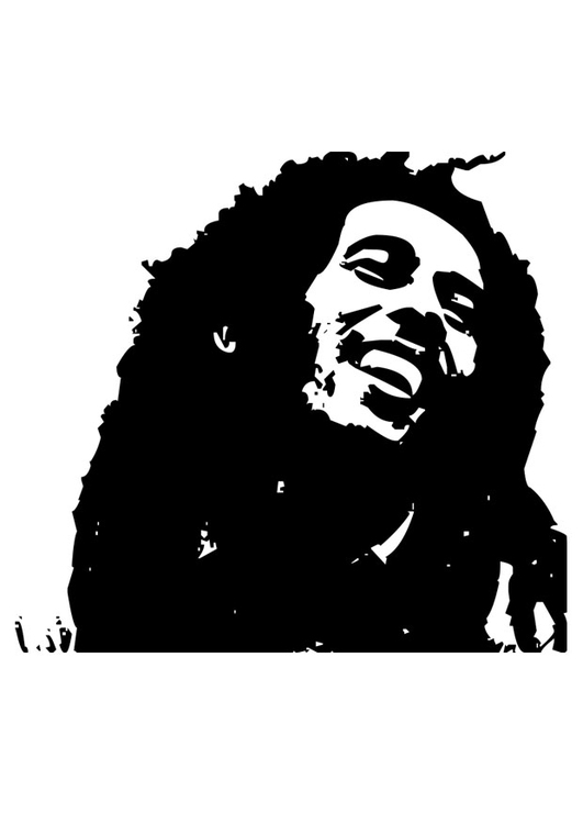 Kleurplaat Bob Marley