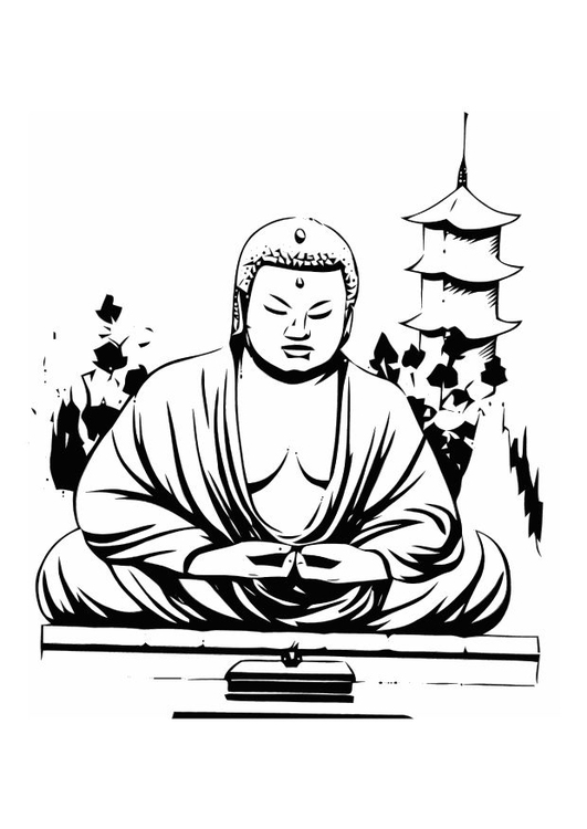 Kleurplaat boeddha