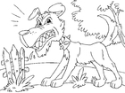 kleurplaat boze hond